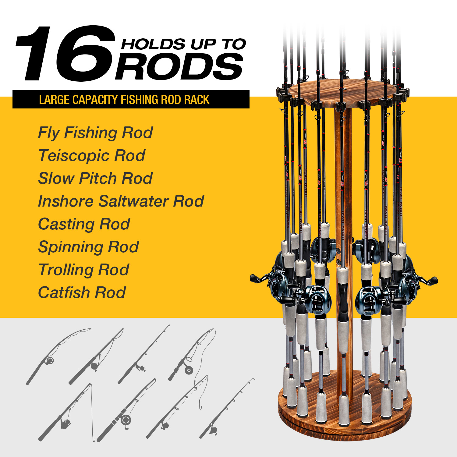 Round Carbonized Wood Fishing  - огляд і ціна Fishing Equipment